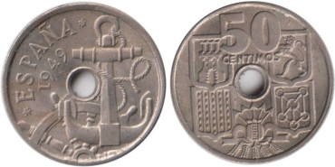 FV10 - 50 Ctm 1949/51 Taladro menor 3mm, MBC