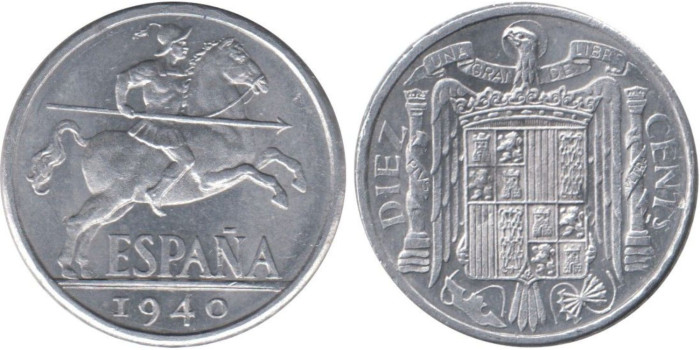 Cy16821K.- 10 Ctm 1940 Plus con V, SC