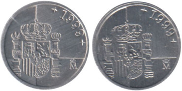 JC030V - 1 Pts 1999 Acuñacion floja en corona y normal ,  SC