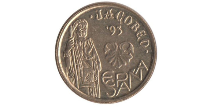 JC052V - 5 Pts 1993 Sombrea junto a la O de Jacobeo, SC