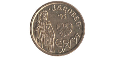 JC052V - 5 Pts 1993 Sombrea junto a la O de Jacobeo, SC