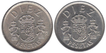 JC062V - 10 Pts 1984 M unida con la corona y separada,  SC