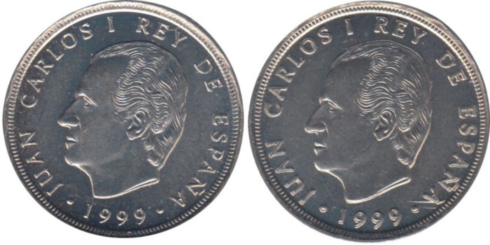 JC071V - 10 Pts 1999 A de España con rotura troquel y normall:SC