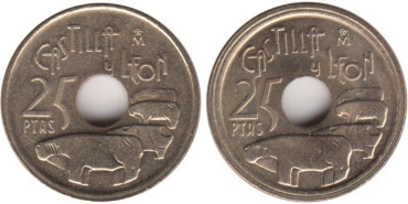 JC092V- 25 Pts 1995  Borde ancho y fino, las dos piezas, SC