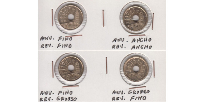 JC092V - 25 Pts 1995 Juego completo de 4 variantes de borde, SC