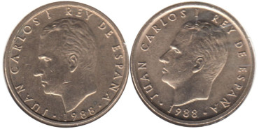 JC129V - 100 Pts 1986 Cabeza grande y pequeña  las 2 piezas, SC