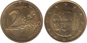 EV00 - 2 Euros 2009 Luxemburgo, Acuñada en cospel de 50 CTM. SC