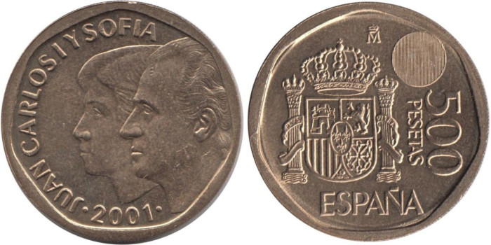 JC172V - 500 Pts 2001 Doble borde en reverso. Polígono y redondo, SC