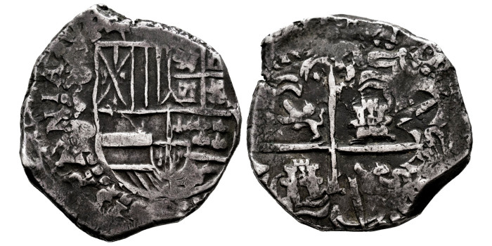 CyXXMQ5.- 8 REALES FELIPE IV SEVILLE - INVERTED CUÑOS