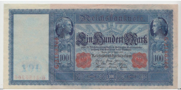 ALEMANIA B-042 - 100 Marcos 1910,  SC