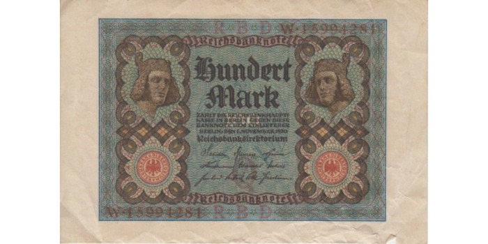 ALEMANIA B-069, 100 MARCOS 1/11/1920 - MBC-