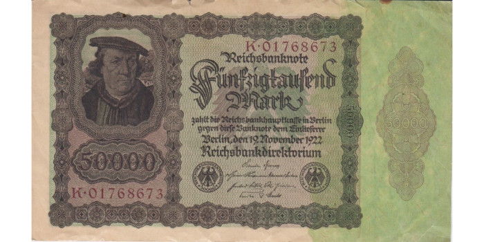 ALEMANIA B-079 - 50000 Marcos 19-11-1922,  MBC-