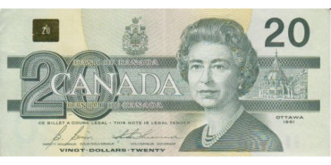 CANADA - B-097, 20 DOLAR 1991, MBC+