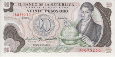 COLOMBIA - B-409, 20 PESOS 1982/83, SC