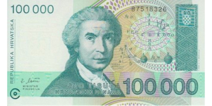 CROACIA - B-27.- 100.000 DINAR 1993.  SC
