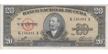 CUBA - B080, 10 PESOS 1960, SC