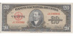 CUBA - B080, 20 PESOS 1949, MBC+
