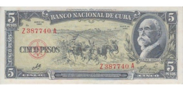 CUBA - B091, 5 PESO 1960, SC