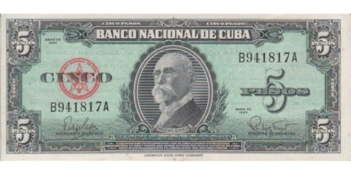CUBA - B092, 5 PESO 1960, MBC