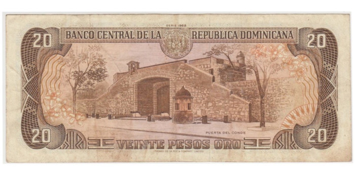 DOMINICANA, REPUBLICA - B-120.- 20 PESOS 1978/88.  EBC