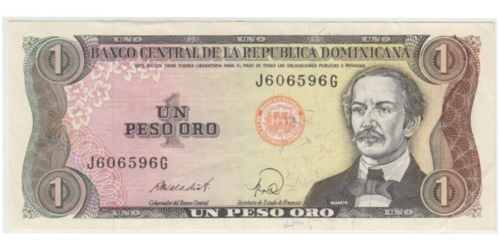 DOMINICANA, REPUBLICA - B-126.- 1 PESO 1984/1988.  SC