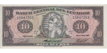 ECUADOR B-114 , 10 SUCRES 24/5/1980 , SC