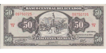ECUADOR B-122 , 50 SUCRES 5/9/1984 , SC