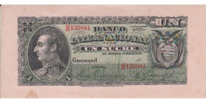 ECUADOR B-172 , 1 SUCRE , BANCO INTERNACIONAL , EBC