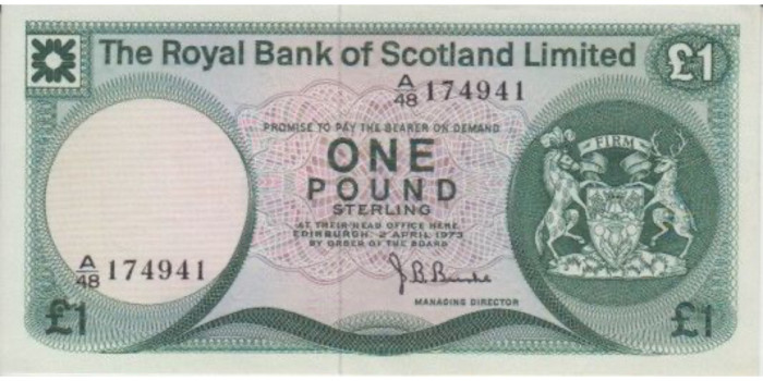 ESCOCIA B-336 - 1 LIBRA 1973 - EBC+