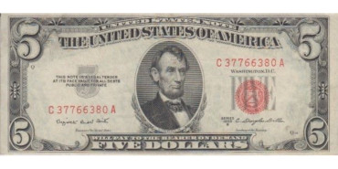 ESTADOS UNIDOS B-417 5 DOLARES 1953 , MBC