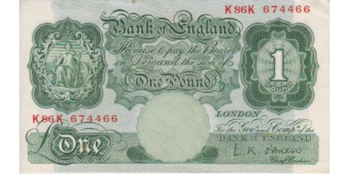 GRAN BRETAÑA B-369,  1 LIBRAS 1948/60 - EBC