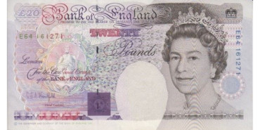 GRAN BRETAÑA-  B-387A,  20 LIBRAS 1993/06 - SC