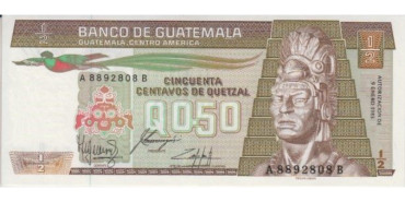 GUATEMALA - B-065, 1/2 QUETZAL 1985, SC