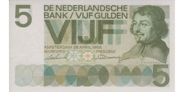 HOLANDA B-090 , 5 GULDEN 1966 , SC