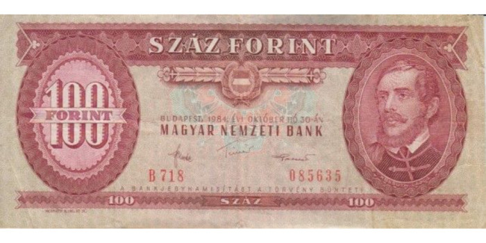 HUNGRIA B-171 , 100 FORINT 1984 , BC