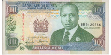 KENIA B-024 , 10 SHILLINGS 1993 , SC-