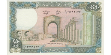 LIBANO B-067 , 250 LIVRES 1978/88 , SC