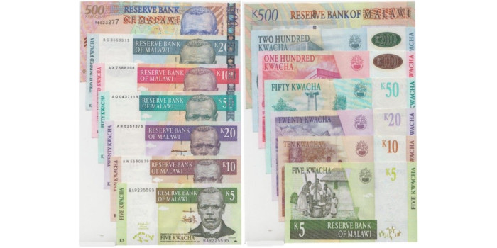 MALAWI B-043/049 , SERIE 5/500 KWACHA 2004 , SC