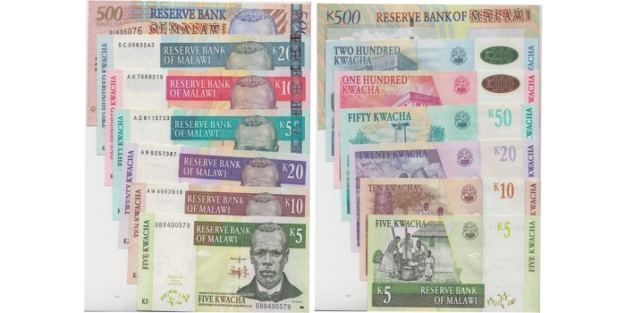 MALAWI B-050/055 , SERIE 5/500 KWACHA 2004 , SC