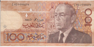 MARRUECOS B-065 , 100 DIRHAMS 1987, MBC