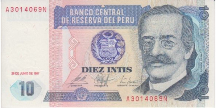 PERU B-129 , 10 INTIS 1987 , SC