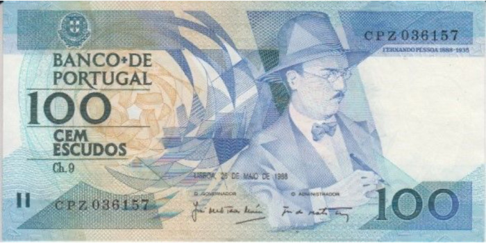 PORTUGAL B-179 , 100 ESCUDOS 26-5-1988 , MBC