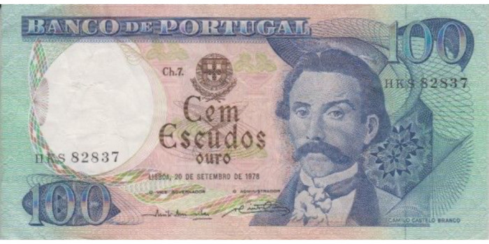 PORTUGAL B-169 , 100 ESCUDOS 1978 , MBC