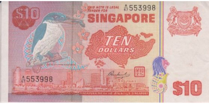 SINGAPUR B-011.- 10 DOLAR 1976.  SC