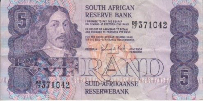 SOUD AFRICA  B-122, 5 Rand 1984/90  MBC