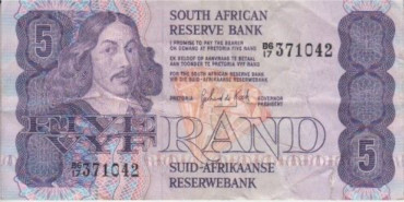 SOUD AFRICA  B-122, 5 Rand 1984/90  MBC