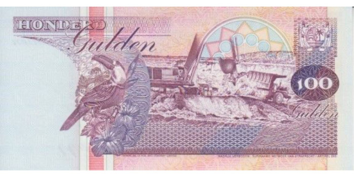 SURINAME B-139.- 100 GULDEN 1998.  SC