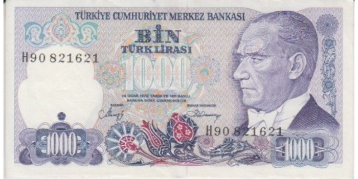 TURQUIA B-191, 1000 LIRA 1970, MBC