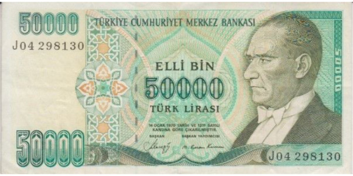 TURQUIA B-203, 50.000 LIRAS 1970, SC