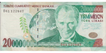 TURQUIA B-215, 20.000.000 LIRA 1970, MBC